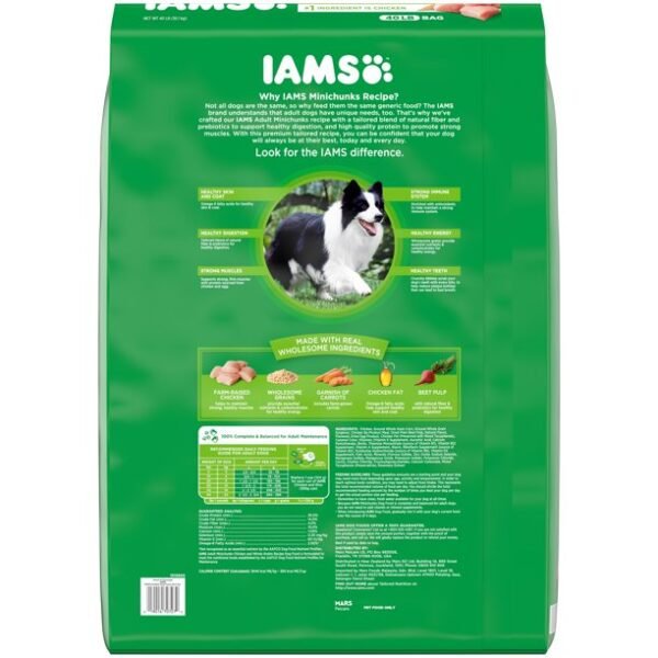 IAMS Adult Minichunks Small Kibble High Protein Dry Dog Food With Real Chicken, 40 Lb. Bag - Image 7