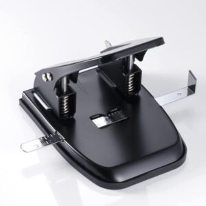 Officemate Deluxe 2-Hole Punch with Chip Drawer, 50 Sheet Capacity, Silver/Navy (90101)