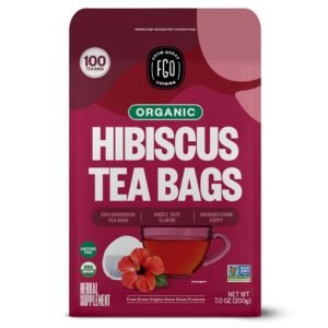 FGO Organic Hibiscus Tea, Eco-Conscious Tea Bags, 100 Count, Packaging May Vary (Pack of 1)